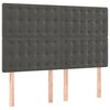vidaXL Boxspringbett mit Matratze Dunkelgrau 140x200 cm Samt