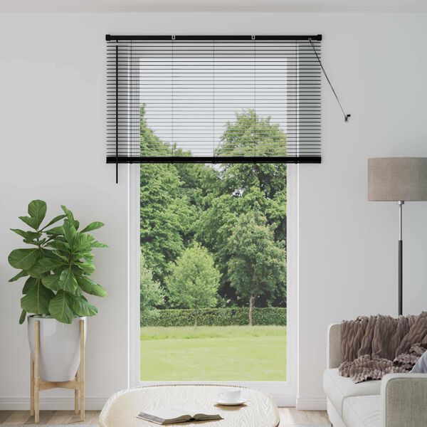 vidaXL Venetianer Jalousie Verstellbar Schwarz 213 x 150 cm PVC