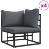 vidaXL Gartensofa-set mit Kissen 10 pcs Schwarz Aluminium