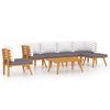 vidaXL 7-tlg. Garten-Lounge-Set mit Kissen Massivholz Akazie