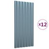 vidaXL Dachpaneele 12 Stk. Verzinkter Stahl Grau 80x36 cm