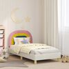 vidaXL Kinderbettgestell mit Kopfteil Creme 80 x 160 cm Samt