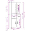 vidaXL Highboard Sonoma-Eiche 69,5x34x180 cm Holzwerkstoff