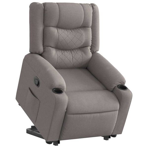 vidaXL Relaxsessel mit Aufstehhilfe Taupe Stoff