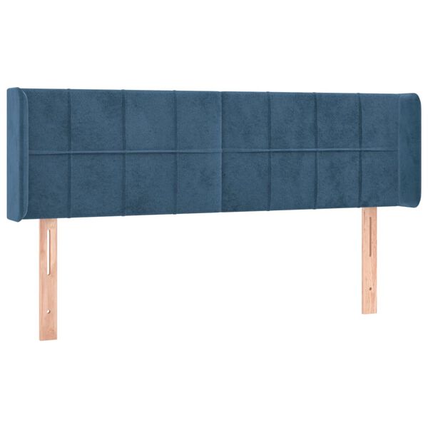vidaXL LED Kopfteil Dunkelblau 147x16x78/88 cm Samt