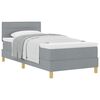 vidaXL Boxspringbett mit Matratze Hellgrau 90 x 190 cm Stoff