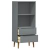 vidaXL B&uuml;cherregal MOLDE Grau 60x35x133,5 cm Massivholz Kiefer