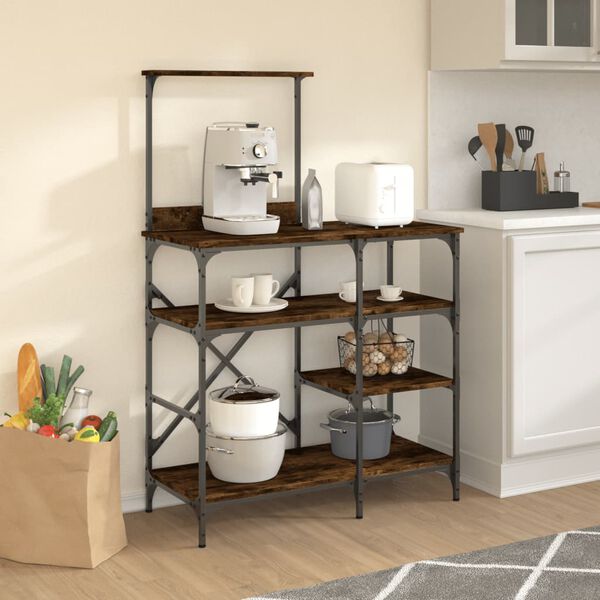 vidaXL B&auml;ckerregal R&auml;uchereiche 90x40x132 cm Holzwerkstoff und Metall