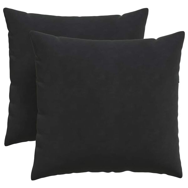 vidaXL Sofakissen 2 St&uuml;ck Schwarz 45 x 45 cm Cordstoff