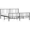 vidaXL Bettgestell mit Kopf- und Fu&szlig;teil Metall Schwarz 193x203 cm