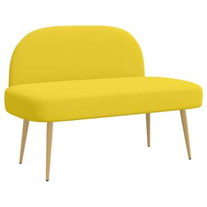 vidaXL Gepolsterte Bank mit R&uuml;ckenlehne Hellgelb 110 x 60 x 76 cm