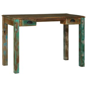 vidaXL Schreibtisch Braun 112 x 55 x 76 cm Massives upgecyceltes Holz