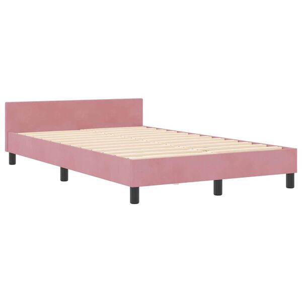 vidaXL Boxspringbett mit Kopfteil Rosa 120 x 190 cm Samt