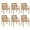 vidaXL Batavia-St&uuml;hle mit Kissen 6 Stk. Massivholz Teak