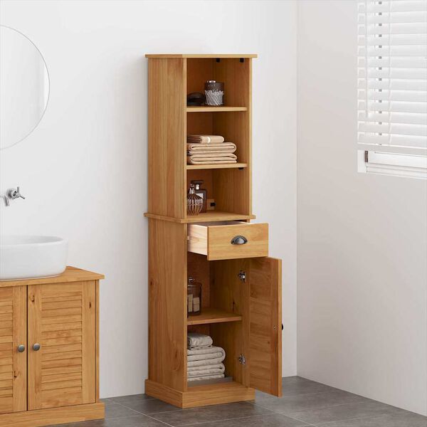 vidaXL Badezimmermöbel Set mit Regal VIGO 2 pcs Braun und Honigbraun