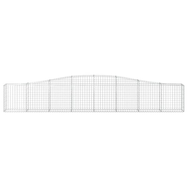 vidaXL Gabionen mit Hochbogen 15 Stk. 400x30x60/80 cm Verzinktes Eisen