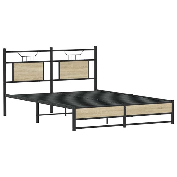vidaXL Bettgestell ohne Matratze Sonoma-Eiche 140x200 cm Holzwerkstoff