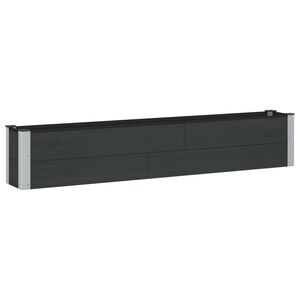 vidaXL Hochbeet Schwarz 200 x 30 x 36 cm WPC und Aluminium