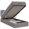 vidaXL Ottoman-Bett mit Matratze und LED Taupe 80 x 200 cm Stoff