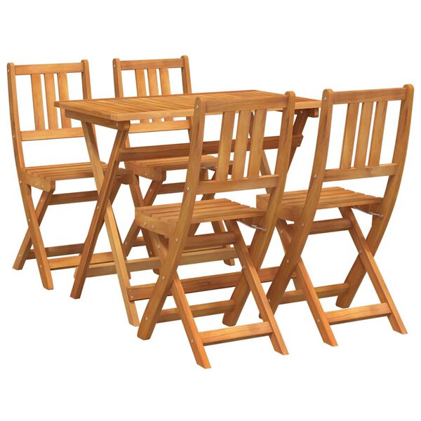 vidaXL Garten Bistro Set 5 pcs Braun Massivholz Akazie