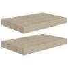 vidaXL Schwebende Wandregale 2 Stk. Eichefarben 40x23x3,8cm MDF