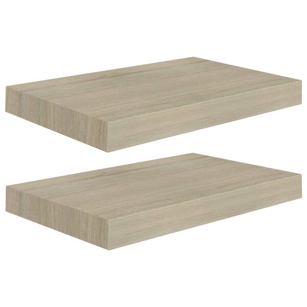 vidaXL Schwebende Wandregale 2 Stk. Eichefarben 40x23x3,8cm MDF