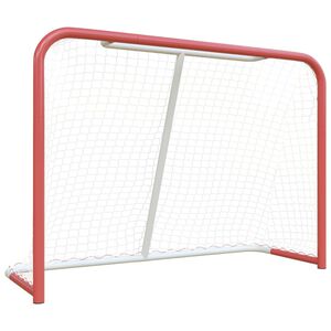 vidaXL Hockeytor mit Netz Rot & Wei&szlig; 153x60x118 cm Stahl & Polyester