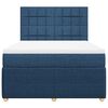 vidaXL Boxspringbett mit Matratze Blau 160x200 cm Stoff