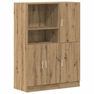 vidaXL 2-tlg. K&uuml;chenschrank-Set Artisan-Eiche Holzwerkstoff