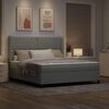 vidaXL LED Boxspringbett mit Matratze Hellgrau 180 x 200 cm Samt