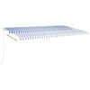 vidaXL Markise Manuell Einziehbar mit LED 600x350 cm Blau und Wei&szlig;