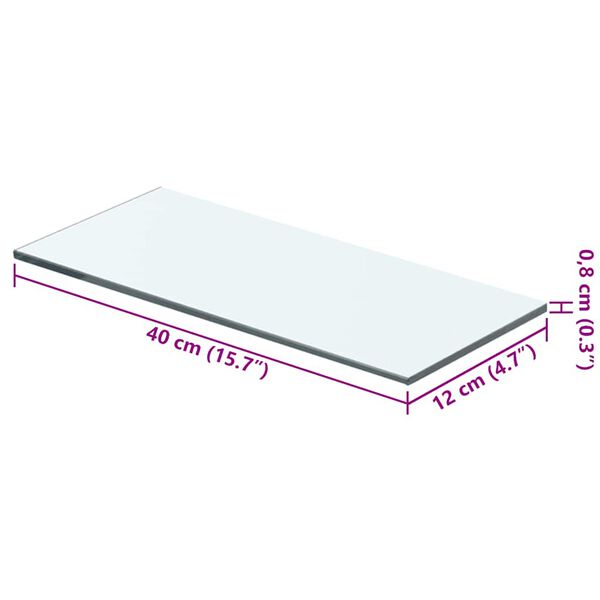 vidaXL Regalboden Glas Transparent 40x12 cm