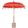 vidaXL Balinesischer Sonnenschirm mit Sockel Rot 215 x 215 x 260 cm