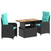 vidaXL Outdoortisch-Set 3 pcs Poly-Rattan