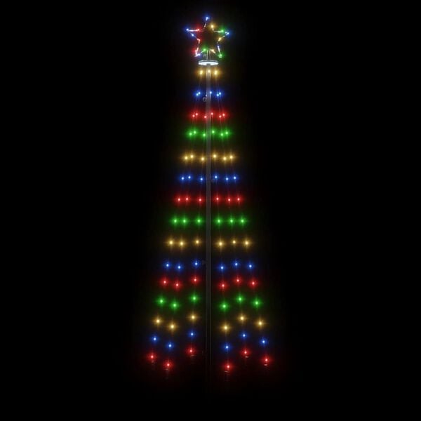 vidaXL LED-Weihnachtsbaum Kegelform Mehrfarbig 108 LEDs 70x180 cm