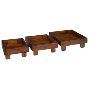 vidaXL Pflanzenst&auml;nder 3 Stk. Braun 35 x 35 x 12 cm Mahagoni Holz