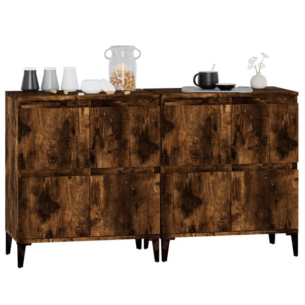 vidaXL Sideboards 2 Stk. R&auml;uchereiche 60x35x70 cm Holzwerkstoff