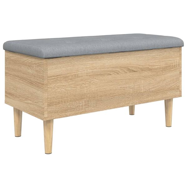 vidaXL Sitzbank mit Stauraum Sonoma-Eiche 82x42x46 cm Holzwerkstoff