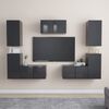 vidaXL 7-tlg. TV-Schrank-Set Grau Holzwerkstoff
