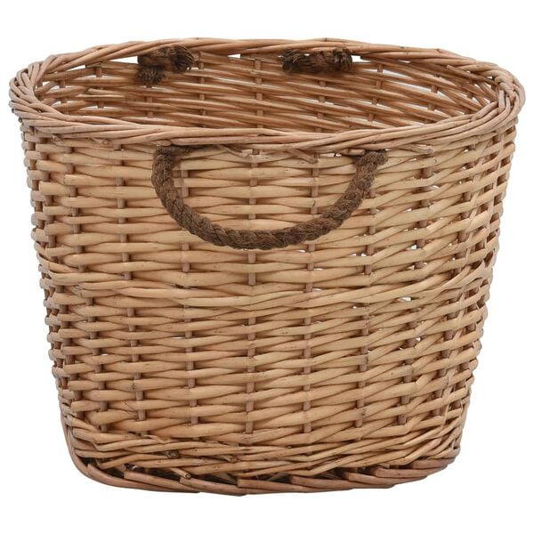 vidaXL Holzkorb mit Tragegriffen 56x40x28 cm Natur Weide