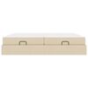 vidaXL Bettgestell mit Matratze mit Matratze 2 pcs Creme Stoff