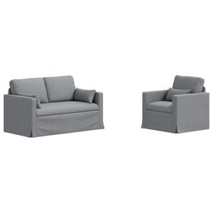 vidaXL Sofa Set 2 stk. Hellgrau Stoff
