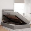 vidaXL Bett mit Stauraum und LED mit LED Taupe 120 x 190 cm Polyester