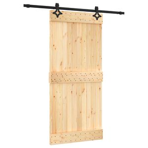 vidaXL Schiebet&uuml;r 95 x 210 cm Massivkiefer (Unbehandelt)