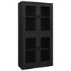 vidaXL B&uuml;roschrank Anthrazit 90x40x180 cm Stahl und Hartglas