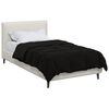 vidaXL Ganzjahresbettdecke Gepolstert Schwarz 135 x 220 cm Mikrofaser