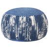 vidaXL Handgestrickter Pouf Blau und Wei&szlig; 50&times;35 cm Wolle