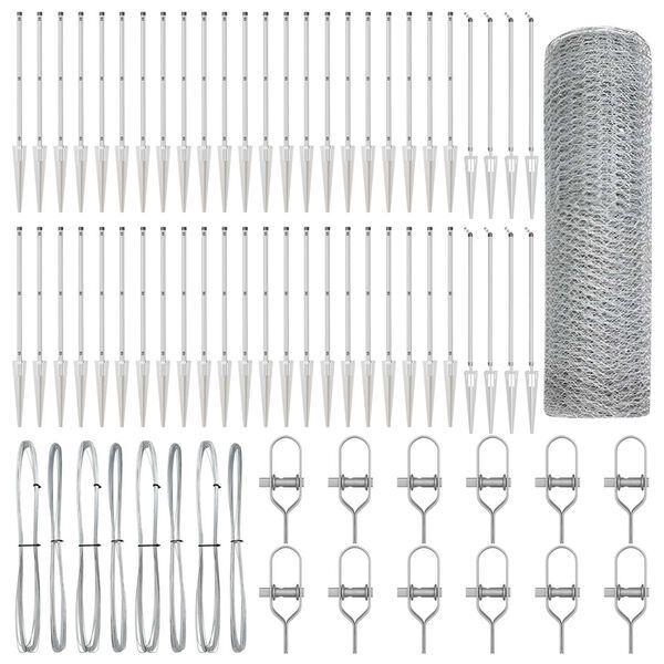 vidaXL Zaunpfosten Silber 100 x 0,8 m (25 mm Gitter) Stahl