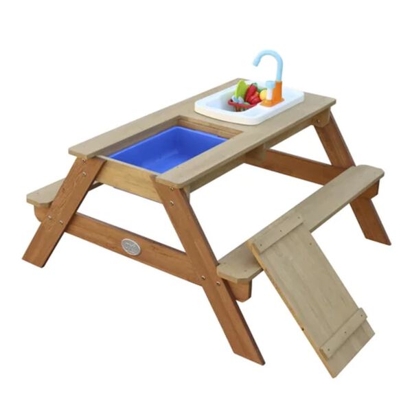 AXI Sand- und Wasser-Picknicktisch Emily mit Spielk&uuml;che Braun