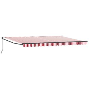 vidaXL Ausziehbare Markise Rot und Wei&szlig; 500 x 300 x 165 cm